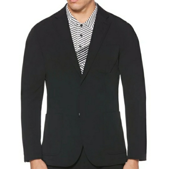 Perry Ellis Stretch No Wrinkle Travel Uniform Black Jacket 48 50 Mens NEW